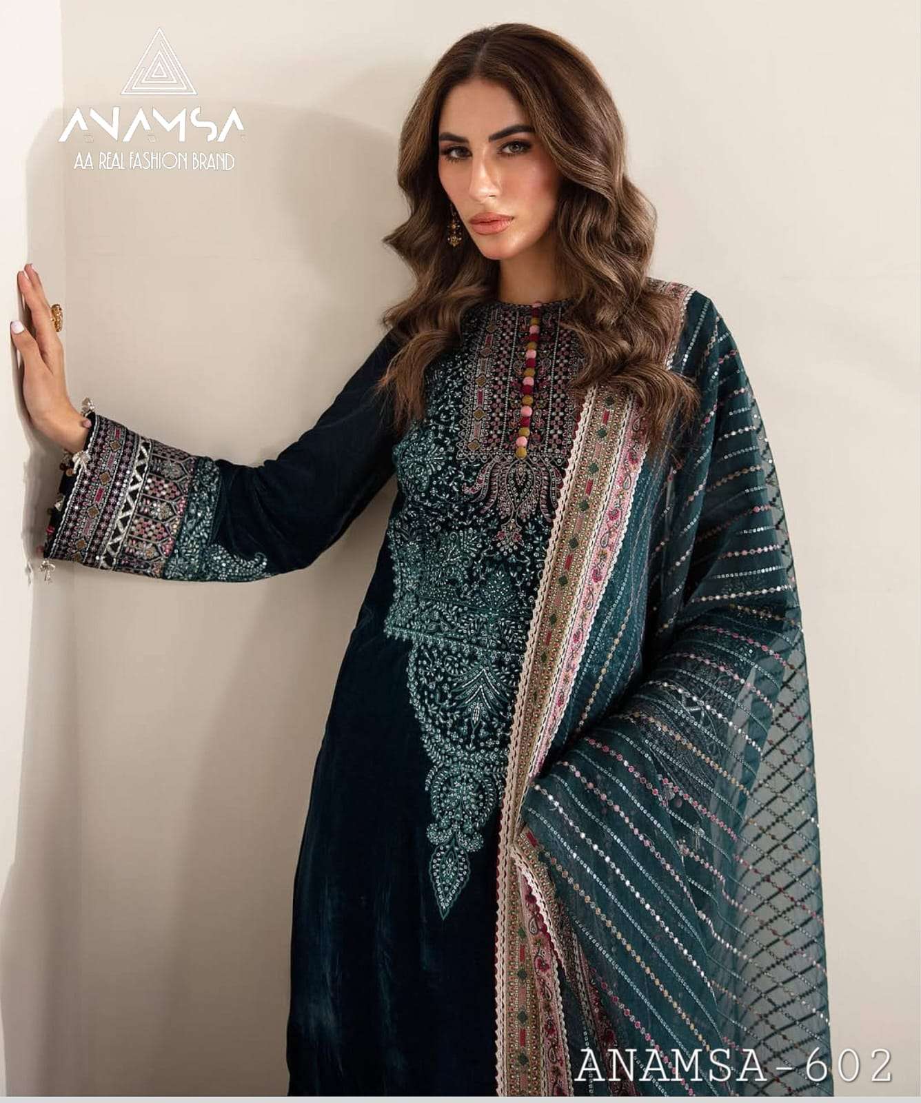 D No -602 Semi Stitched By Anamsa